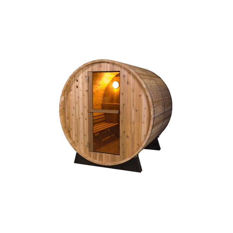 Sauna butoi rustica din cedru rosu 185 x 185 x 200 cm