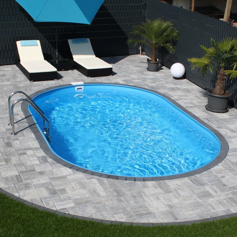 Piscină oțel galvanizat- set complet piscină ovală - 700x350x150 cm