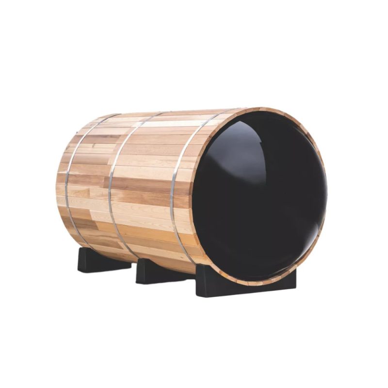 Sauna butoi cu vedere panoramica din cedru rosu 185x185x200 cm