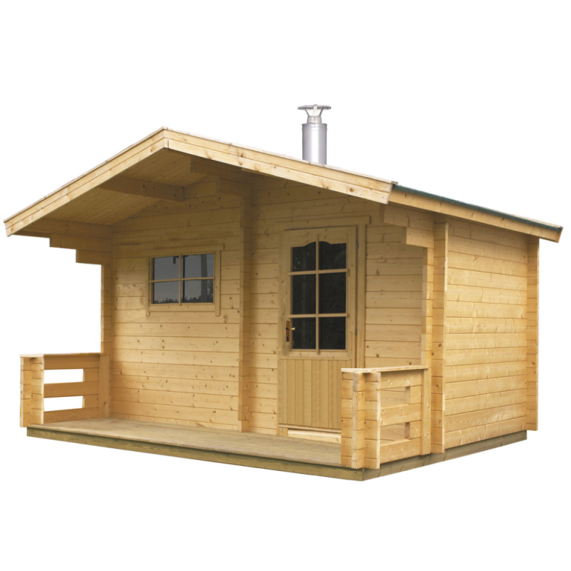 Sauna Harvia Keitele de exterior cu terasa si incalzitor electric S04000B