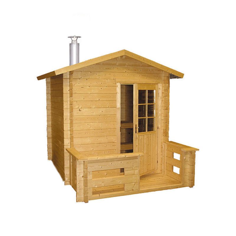 Sauna Harvia Kuikka de exterior cu terasa si incalzitor electric S02200B