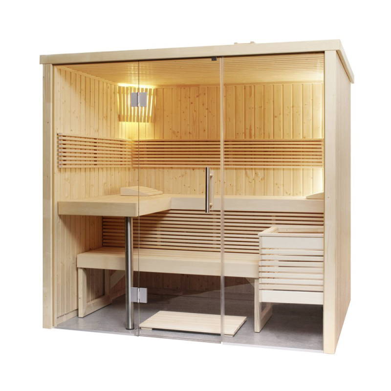 Cabina sauna elemente lemn Panorama Small 214x160x204 cm