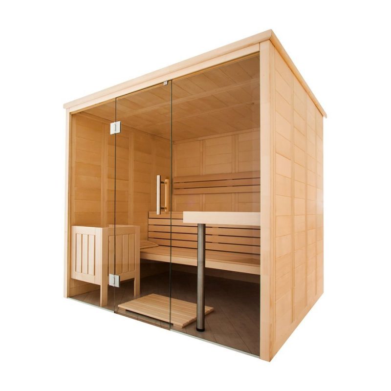 Cabina sauna din lemn masiv ALASKA View 206x206x204 cm