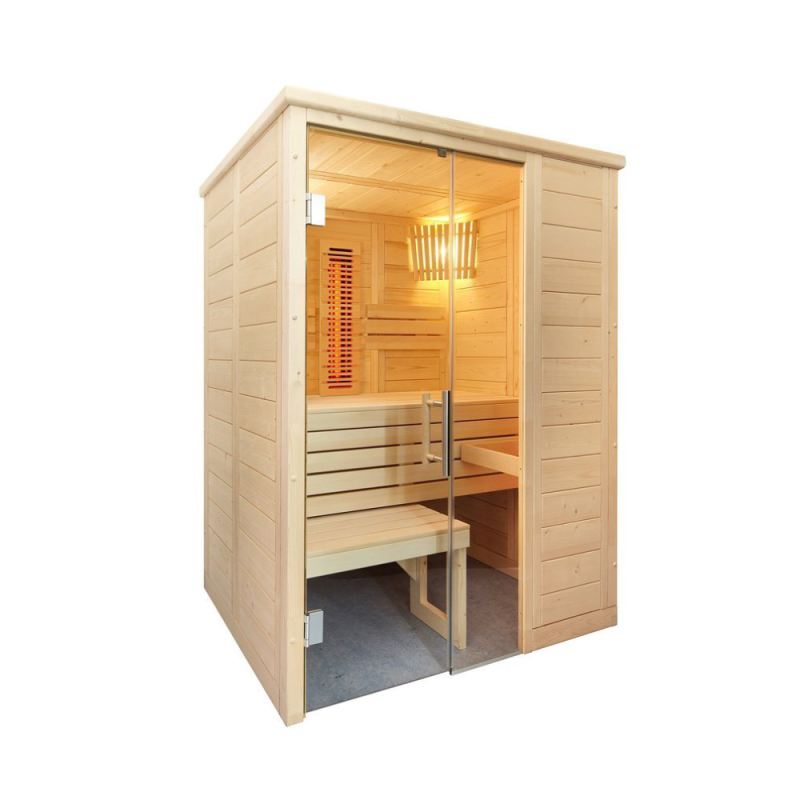 Cabina sauna MIXTA din lemn masiv Alaska Mini Infra+