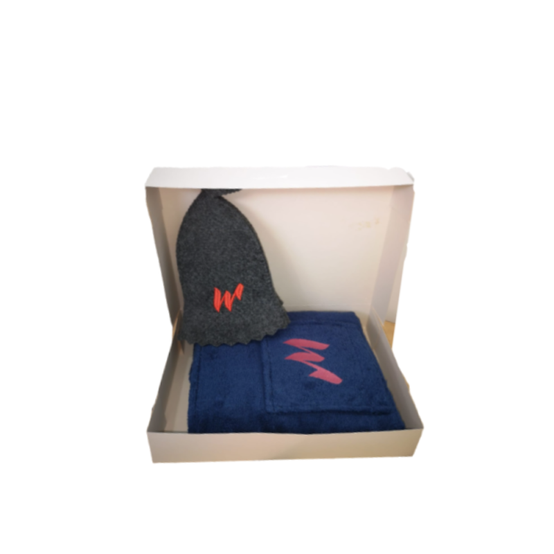 Pachet Waincris S-MAN2 sort sauna barbati, caciula sauna gri si cutie cadou