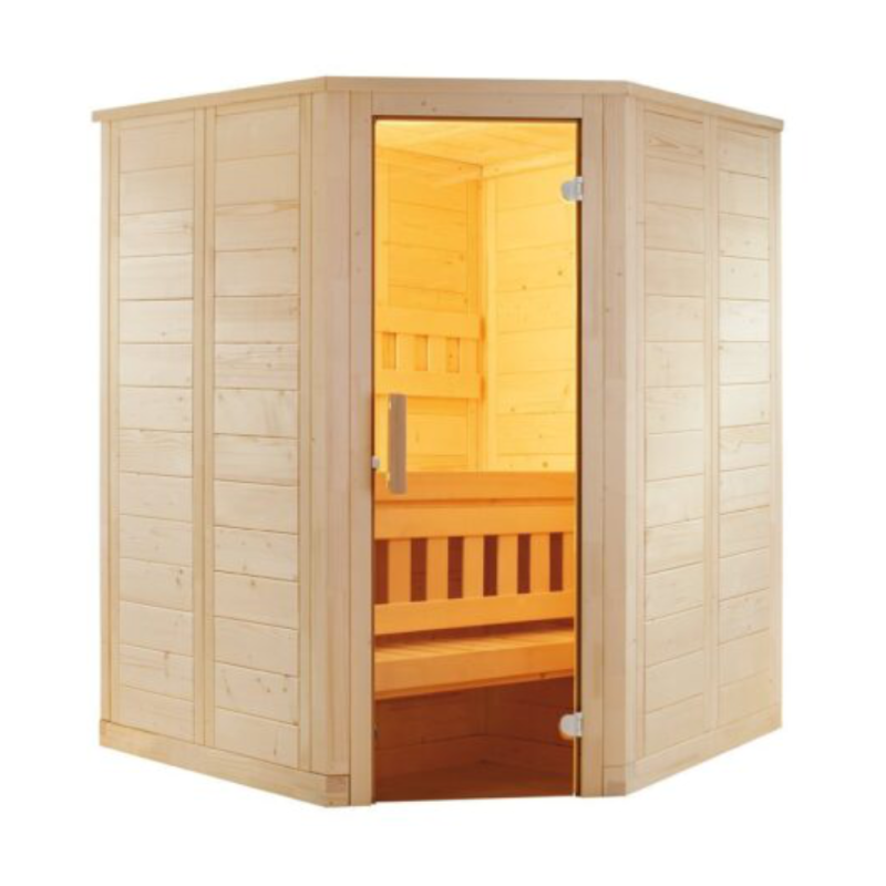 Cabina sauna din lemn masiv Wellfun Mini 145x145x204 cm