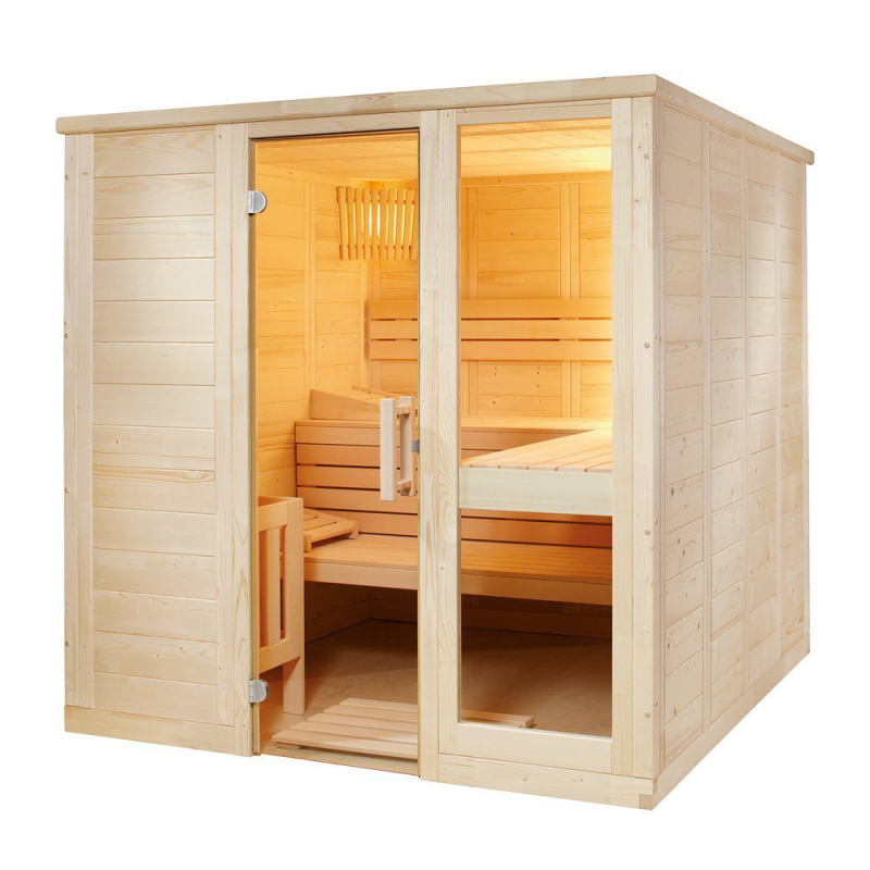 Cabina sauna din lemn masiv Komfort Large 208x206x204 cm