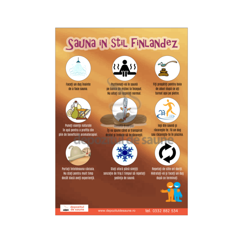 Afis reguli sauna model 1