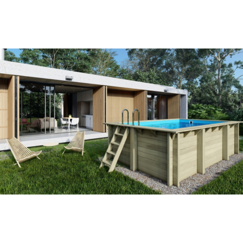Piscina din lemn 2,85×4,65×1,24 pe cadru fara cimentare