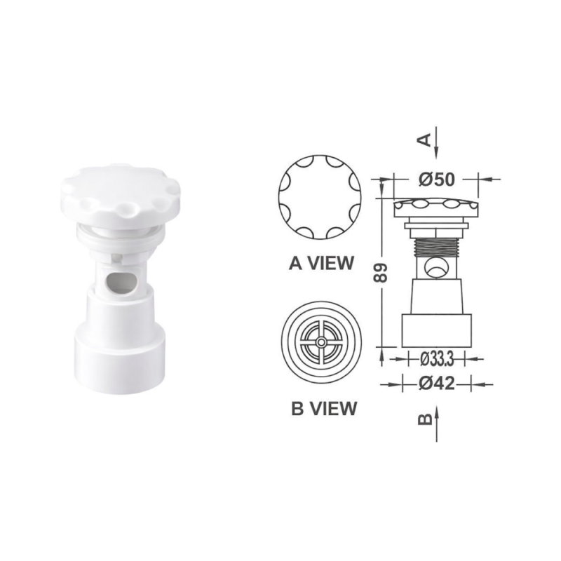Controler ABS aer sisteme hidromasaj diametru 25 mm Emaux EM1834