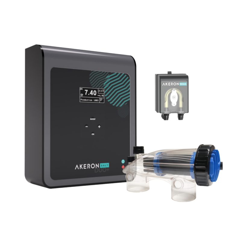 Sistem electroliză, dozare PH cu WIFI AKERON SALT DUO+  90mc