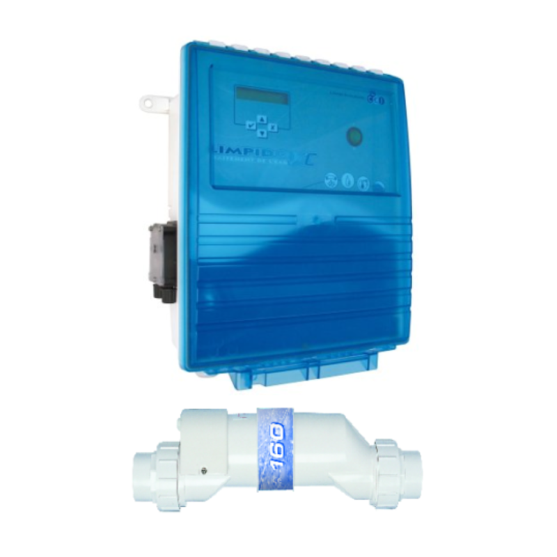 Electrolizor de sare LIMPIDO XC 160 PH cu dozare PH integrata pentru piscine cu volum intre 100mc -160 mc